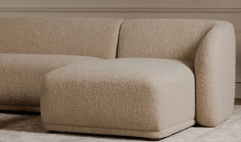 Faye Right Sectional Beige Boucle