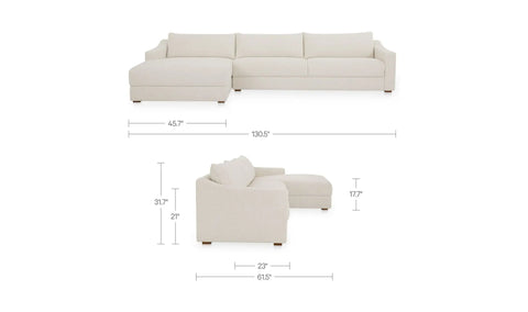 Farrow Sectional Flecked Oat Left
