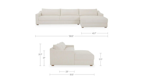 Farrow Sectional Flecked Oat Right