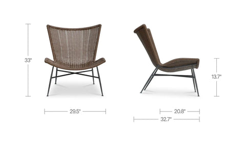 Paige Outdoor Accent Chair Brown