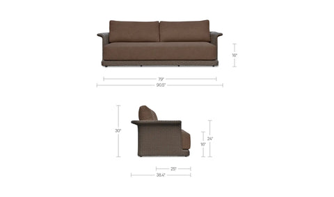 Meredith Outdoor Sofa Brown