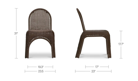 Kendall Outdoor Dining Chair Brown-Set of Two