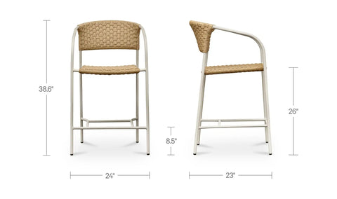 Zola Outdoor Counter Chair Natural