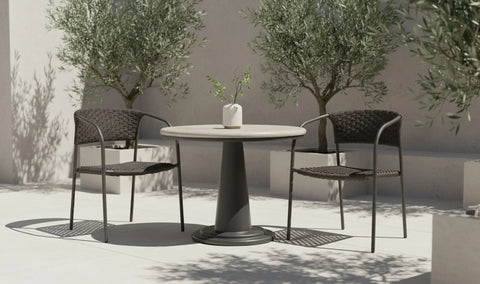 Zola Outdoor Dining Chair Dark Brown-Set Of Two
