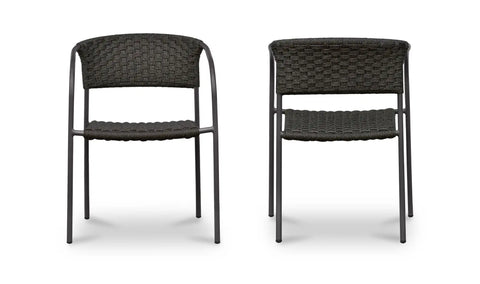 Zola Outdoor Dining Chair Dark Brown-Set Of Two