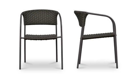 Zola Outdoor Dining Chair Dark Brown-Set Of Two