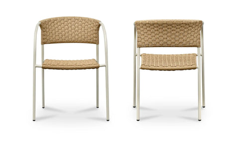 Zola Outdoor Dining Chair Natural-Set Of Two