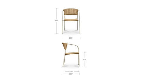 Zola Outdoor Dining Chair Natural-Set Of Two