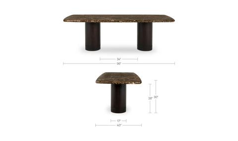 Daphne Dining Table Large Dark Emperador Marble