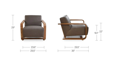 Eckersley Lounge Chair Cool Brown Leather