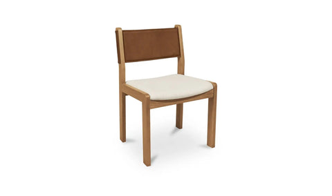 Carol Dining Chair Tan Leather Set of Two