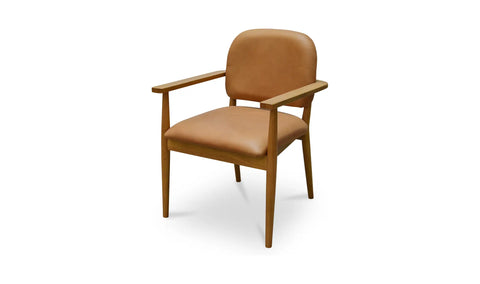 Norrie Dining Chair Brown Leather