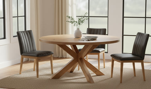 Demi Dining Chair Brown Leather-Set of Two