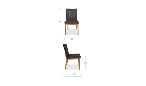 Demi Dining Chair Brown Leather-Set of Two