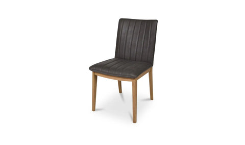 Demi Dining Chair Brown Leather-Set of Two
