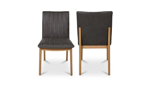 Demi Dining Chair Brown Leather-Set of Two