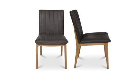 Demi Dining Chair Brown Leather-Set of Two