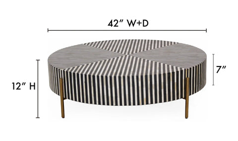 Chameau Medium Coffee Table Black and White