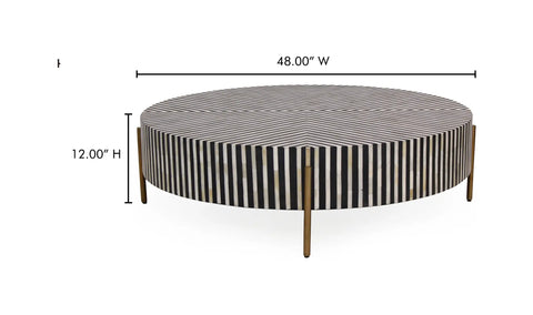 Chameau Large Coffee Table Black and White