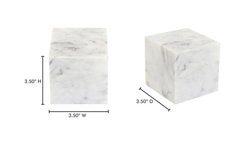 Cora Cube Tabletop Accent Banswara Purple White Marble