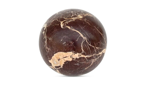 Odessa Sphere Tabletop Accent Red Levanto Marble