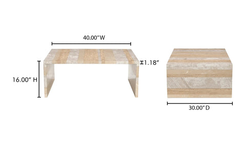 Rosa Coffee Table Mixed Marble