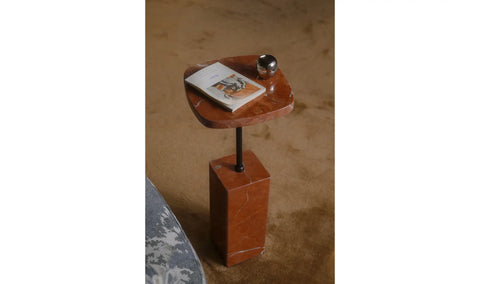 Caro Side Table Rosso Alicante Marble