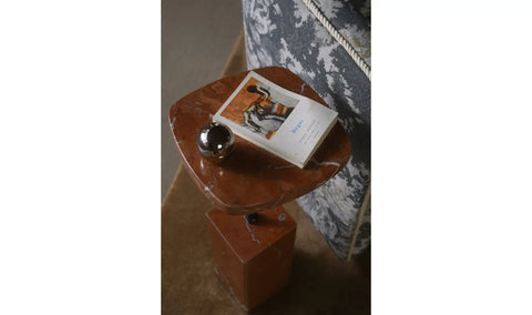 Caro Side Table Rosso Alicante Marble