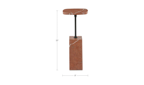 Caro Side Table Rosso Alicante Marble