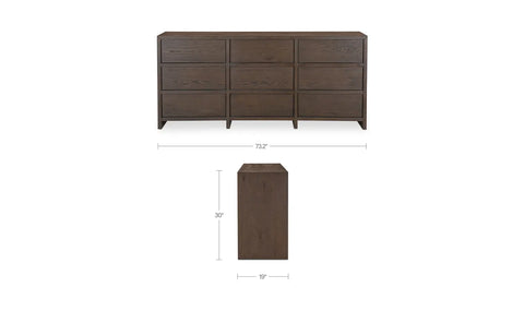 Jenson 9 Drawer Dresser Brown