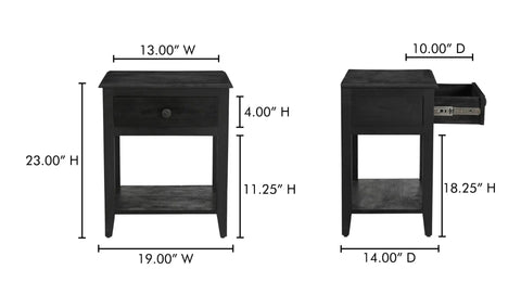 Corrine Nightstand Antique Black