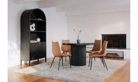 Tower Dining Table Black Marble