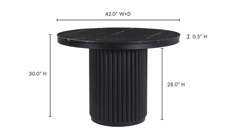 Tower Dining Table Black Marble