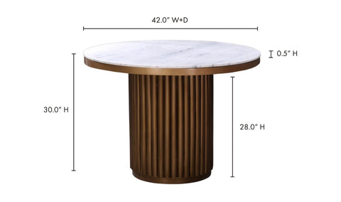 Tower Dining Table White Marble
