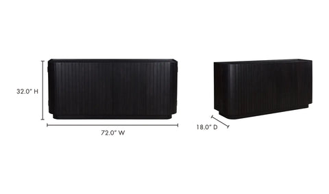 Povera 4 Door Sideboard Black