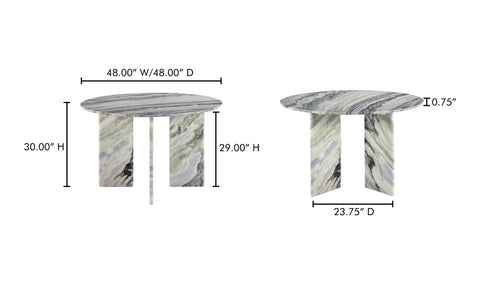 Celia Round Dining Table Green Onyx Marble