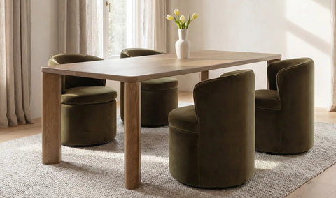 Segment Dining Table Wood Large Heritage Brown