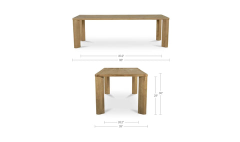 Segment Dining Table Wood Large Heritage Brown