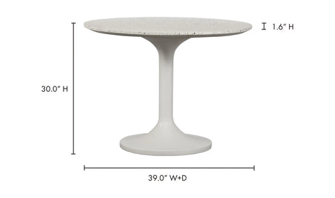 Tuli Outdoor Cafe Table White Terrazzo