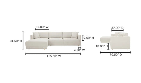 Bryn Sectional Right Oyster