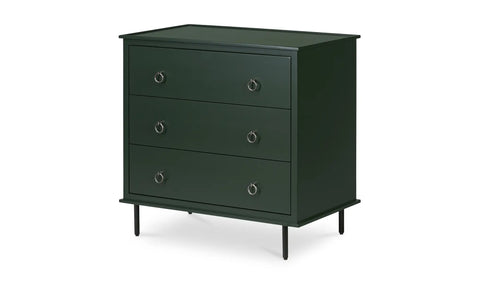 Reagan 3 Drawer Nightstand Deep Green