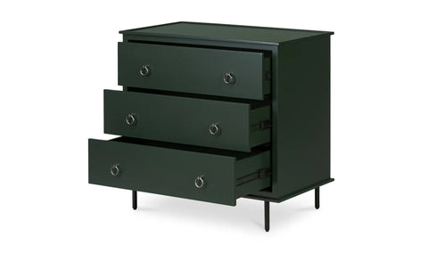 Reagan 3 Drawer Nightstand Deep Green
