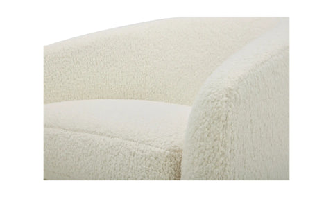 Oscy Swivel Chair Faux Shearling White