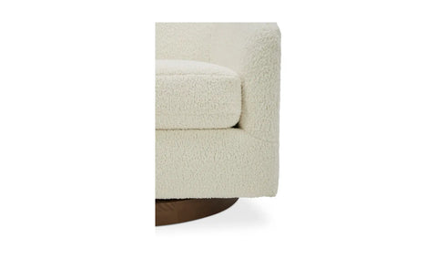 Oscy Swivel Chair Faux Shearling White