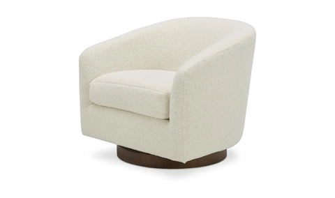 Oscy Swivel Chair Faux Shearling White