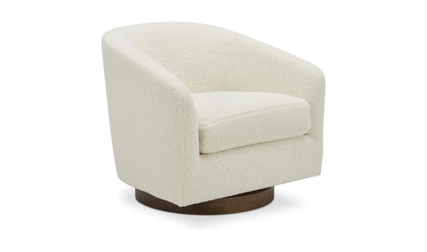 Oscy Swivel Chair Faux Shearling White