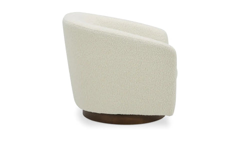 Oscy Swivel Chair Faux Shearling White