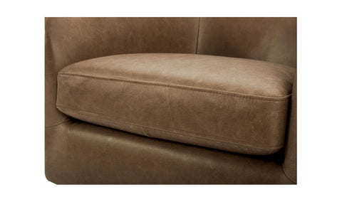 Oscy Leather Swivel Chair Tan