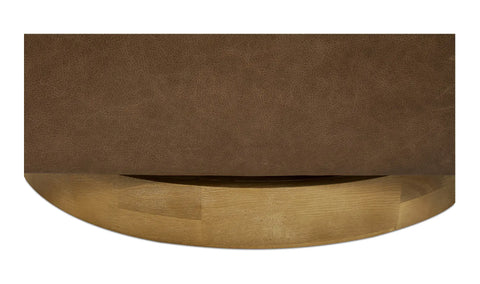 Oscy Leather Swivel Chair Tan
