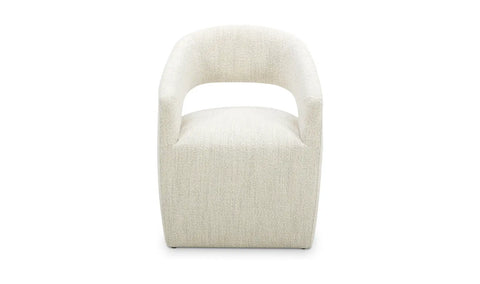 Barrow Rolling Dining Chair White Mist
